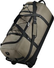 Rolling Duffle Bag Expandable Soft-Sided 110L/140L 32  2 Rubber Wheels Green