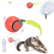 GoldSuccess Speedy Tail Automatic Cat Ball Toy Self Rolling Upgrade Orange