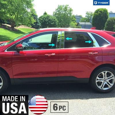 TYGER For 2015-2018 Ford Edge 6PC Stainless Steel Chrome Pillar Post Trim