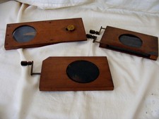 Three Antique Mechanical Magic Lantern Slides, Astronomy 1890s
