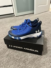 Under Armour Boys UA BGS x Level Mainshock 3.5Y Blue Running Shoes