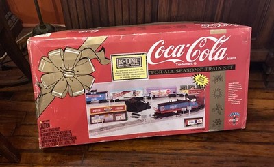 Vintage 1994 Coke Coca Cola K-Line 1614Holiday Train Set New Plastic Seal Broke