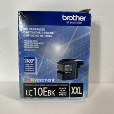 Genuine Brother LC10EBK XXL Black Ink Cartridge Sealed OEM Exp 2024