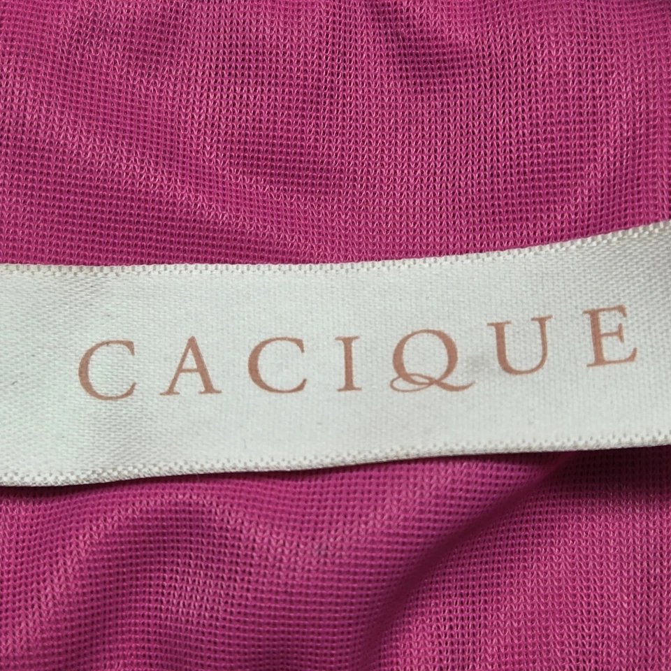 Cacique Women Bra 44D Pink Simply Wire Free Plunge Wireless Lace Bow Racerback - Image 3 of 4