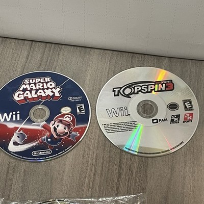 Wii games, Super Mario Galaxy & Top Spin 3 games loose not in original cases