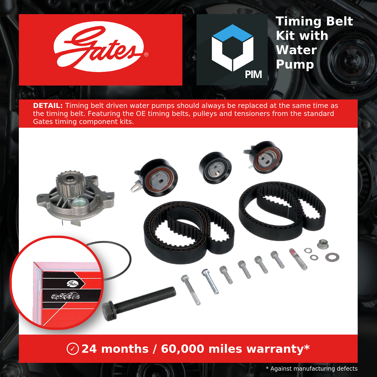 Timing Belt & Water Pump Kit KP85323XS-2 Gates Set 5323XS 5494XS Quality New - Image 11