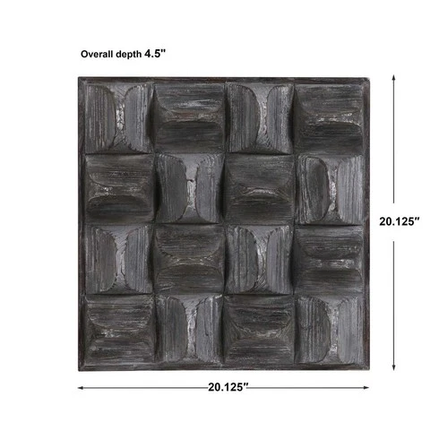 UTTERMOST 4240 PICKFORD SCOOPED FIR WOOD BLOCKS DISTRESS GRAY SILVER WALL DECOR - Picture 7 of 7