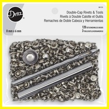 Double Cap Rivets Nickel Includes Rivets  Tools
