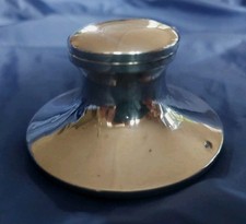 Encrier Argent Massif 900 de Bohème Tchécoslovaquie avec sa verrine en cristal