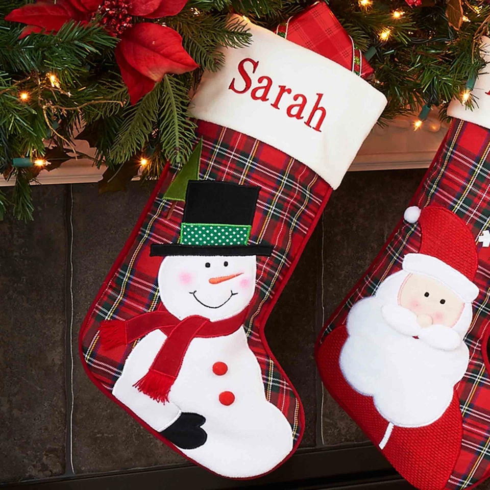 Personalized Plaid Christmas Stocking - Image 3 of 4