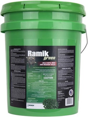 Green Fish Flavored Weather Resistant Rodenticide Pellets, 20-Pound Bucket
