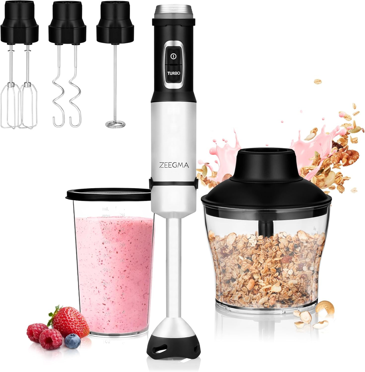 Frullatore a Immersione 5In1 1500W Professionale - Set Punte Acciaio