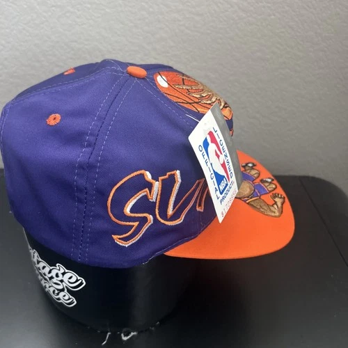 VTG 90s Phoenix Suns Drew Pearson Slam Dunk Twill NBA Graffiti Snapback Hat NWT image 7