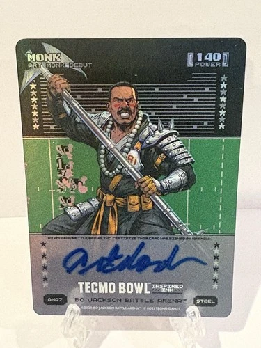 Bo Jackson Battle Arena Tecmo Bowl #AMA7 Monk Steel Inspired Ink Auto Art Monk
