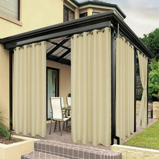 Waterproof Outdoor Curtains for Patio, Premium Thick Privacy Weatherproof Gromme