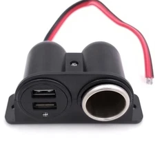Car Cigarette Lighter Auxiliary Dual USB Power Outlet 12V Socket Plug Adapter cv