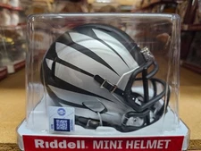 OREGON DUCKS BLACK WITH SILVER WINGS NCAA Mini Speed Football Helmet  RIDDELL