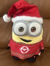 GEMMY Despicable Me Minion BOB Plush Wish You A Merry Christmas Singing Animated