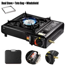 3000W Camping Stove Propane&Butane Windproof Fire Dual Fuel Brass.Cooking Burner