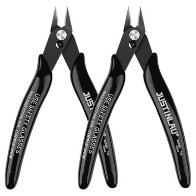 2Pcs Mini Wire Cutter Plier Metal Side Snips Flush Cut Diagonal Shearing Tools 