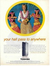 2000 Toshiba Portege 3480CT Portable Laptop Hall Pass Vintage Print Ad/Poster