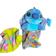 Disney Baby Stitch in a Blanket Plush 10  With Extra Blanket