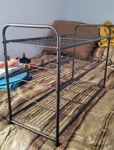 3 Tier Shoe Rack (27" L × 11 1/2" W × 19 1/4" H) Metal Shoe Storage Brown