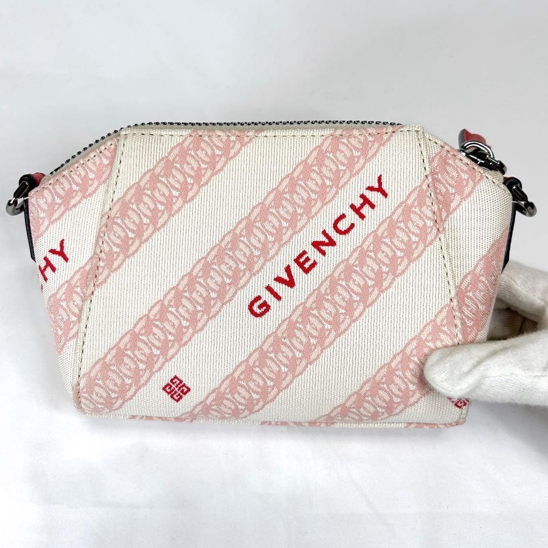 Givenchy Antigona Nano mini shoulder bag Crossbody Bag Red White Canvas Women's thumbnail 3