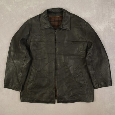 Vintage 90er Leder Bomberjacke 2XL Herren schwarz Americana