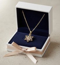 Halskette Schneeflocke Edelstahl Goldfarbene Damenkette Schmuck Geschenk