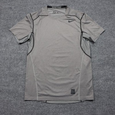 Nike Pro HyperCool Shirt Mens Medium Gray Short Sleeve Fitted 801239-091