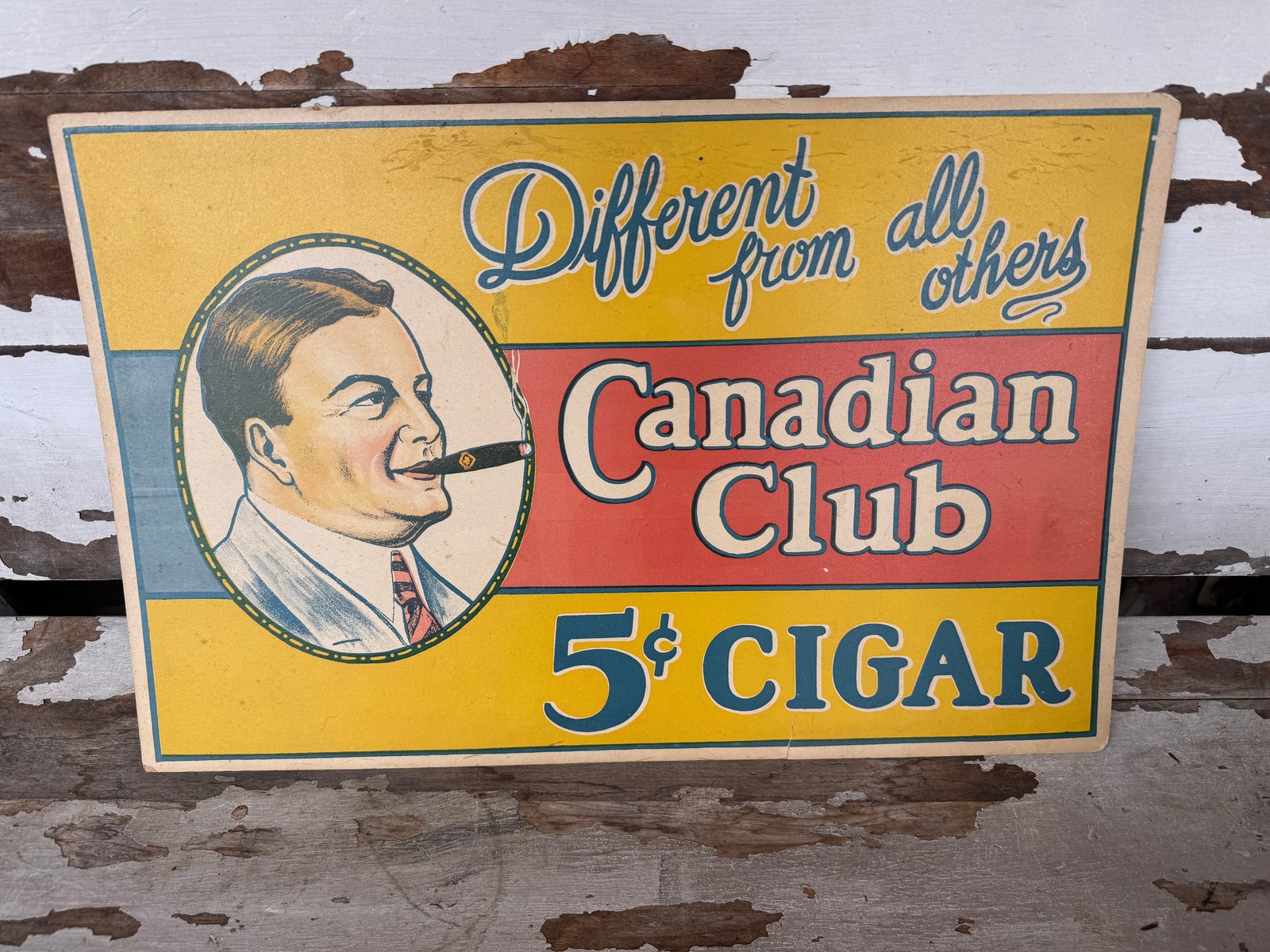 Vintage Cigar Sign Canadian Club Card Stock Great Graphics