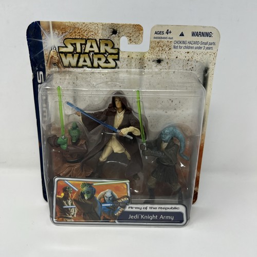 Star Wars Jedi Ritter Armee der Republik Clone Wars 2003 3 Stück Neu Kartonschaden