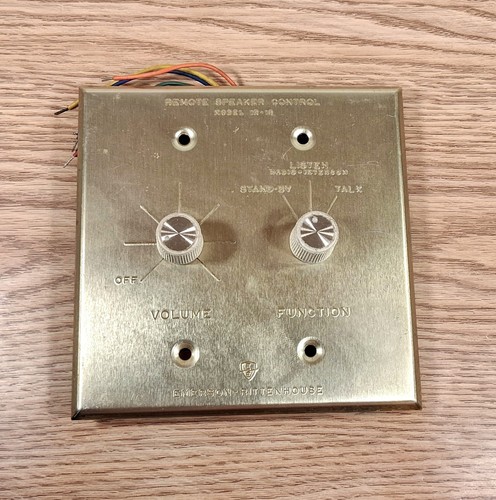 VTG Emerson-Rittenhouse Intercom Remote Station IR-25 IR-15 Gold Brass Plate NOS
