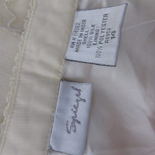 Vintage Spiegel Skirt 14 Silk Beaded Slit Rare Fairy Coquette Dainty Boho Bridal - Picture 11 of 13