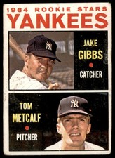 1964 Topps #281 YANKEES ROOKIE STARS  Gibbs / Metcalf    VG-VG+