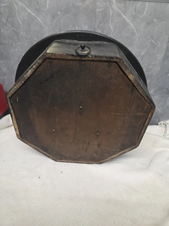 Rare Antique Victorian French Wall Clock Glass & Enamel Face Spairs Repairs?  — 第 4/4 张图片