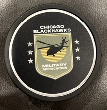 Chicago Blackhawks Hockey Puck Military Appreciation Puck Rare Hard To Find Puck