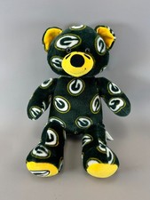 Green Bay Packers All Over Logo Build-A-Bear NFL Teddy Bear Plush BAB Workshop