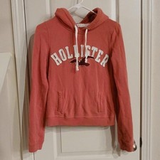 Vintage Y2K Hollister Co. pink and white hoodie with kangaroo pocket size small