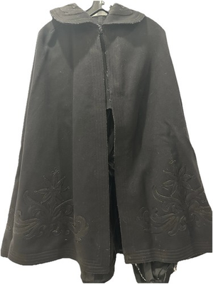 #ad #ad Antique Victorian Edwardian Wool Cape Black 1800#x27;s Cloak unisex steampunk $148.99