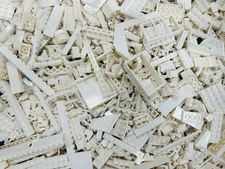 Lot Of 2 Pounds Lbs Lego Random White Parts Pieces Bricks Sorted