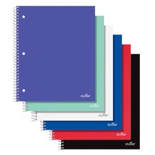 Office Depot Stellar Notebook, 8-1/2" x 11", College, 80 Sheets, Assorted, 8PK