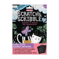 Ooly Mini Scratch & Scribble Art Kit - 6 Card Rainbow Scratch A Grocery