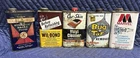 5 Original Vintage Hydraulic Fluid WIL-BOND Car Skin BUG & TAR MARVEL Cans TINS