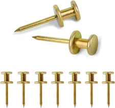 Double Headed Picture Hangers(20lbs-50pcs), Hanging Nails, Thumb Gold 