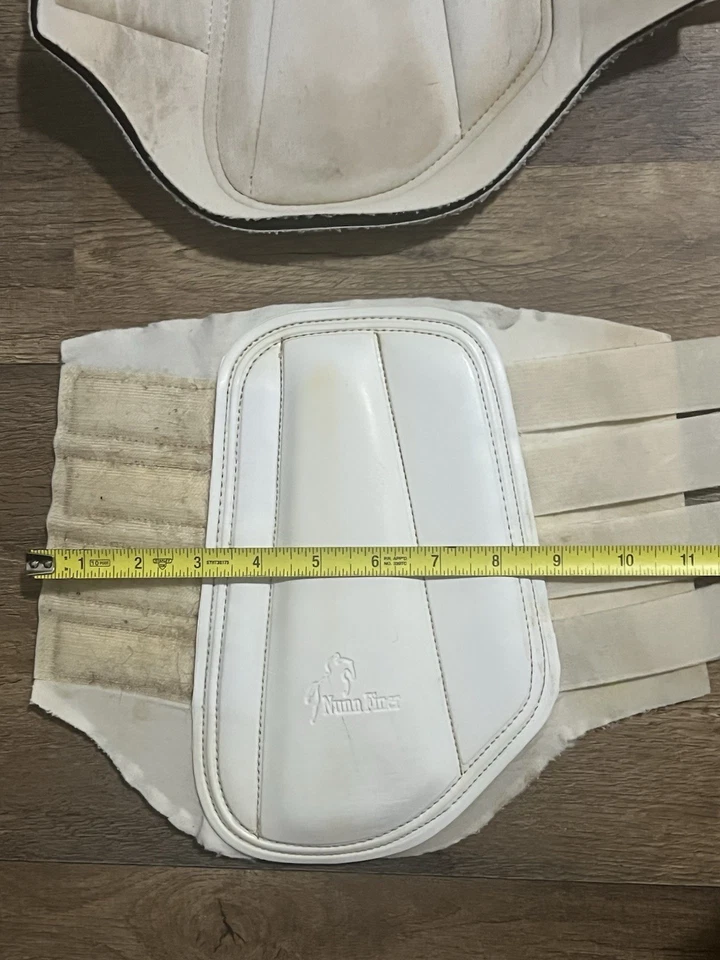 Botas de Cepillado Nunn Finer Férula Tendón Caballo Tack Blanco Mediano Foto 3 de 4