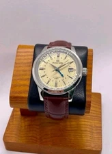 CUSTOM MOD (GRAND SEIKO ELEGANCE GMT) CREAM LEATHER STRAP NH34 AUTOMATIC NEW