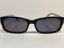 Vintage TRENDS MORE Sunglasses NOS Black Frame Blue Green Temples Germany