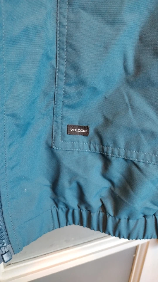 Volcom Jacket Women's L Hooded Full Zip Windbreaker Mesh Lined Turquoise - Image 3 of 4